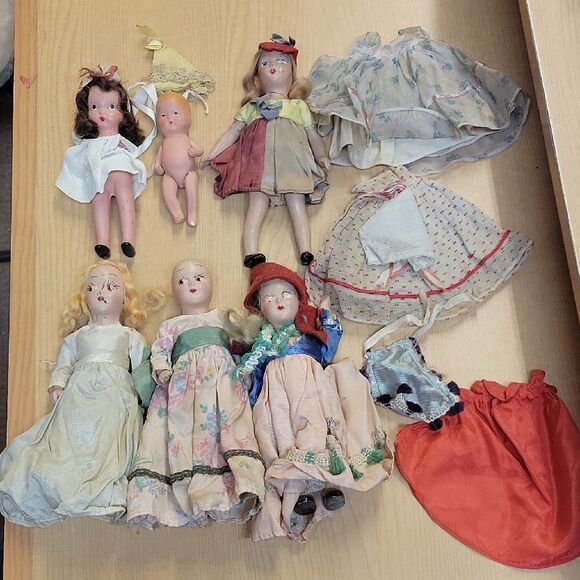 6 Vintage K & H Kerr & Hines Bisque Dolls  7" - Picture 1 of 12